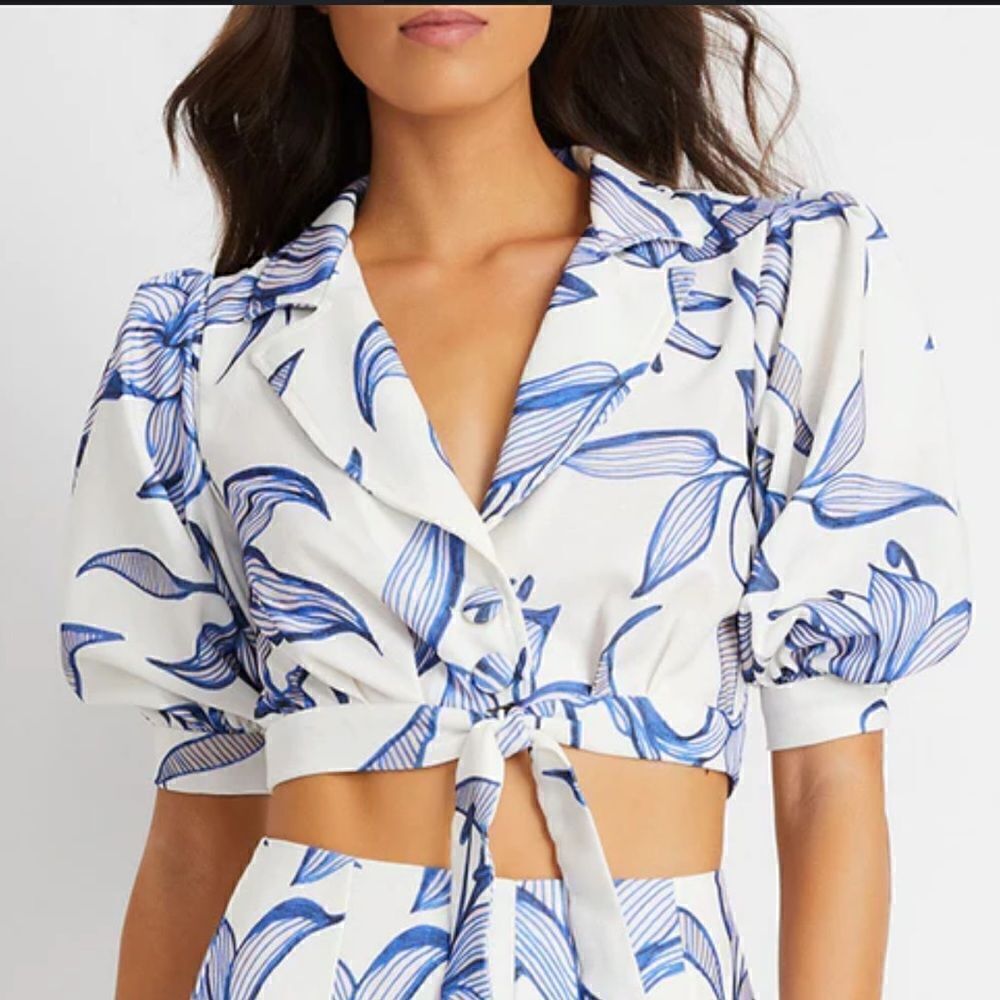 NWT PatBO Stargazer Tie-Front Top Large